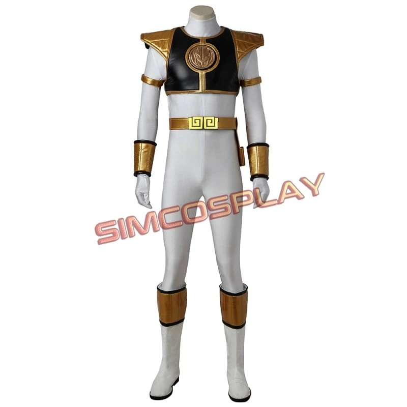 Mighty Morphin Power Rangers White Ranger Cosplay Costume Tommy Oliver Suit 2 Mighty Morphin Power Rangers White Ranger Cosplay Costume Tommy Oliver Suit - Image 2