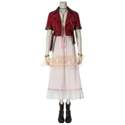 FFVII Remake Aerith Cosplay Costumes Dark Red Edition -Simcosplay Outlet Store 4542 1