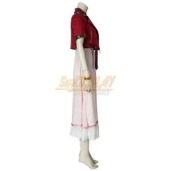 FFVII Remake Aerith Cosplay Costumes Dark Red Edition -Simcosplay Outlet Store 4542 4