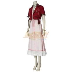 FFVII Remake Aerith Cosplay Costumes Dark Red Edition -Simcosplay Outlet Store 4542 5