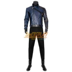Winter Soldier Costume The Falcon And The Winter Soldier Bucky Barnes Leather Cosplay Suit Ver.2 -Simcosplay Outlet Store 4643 21