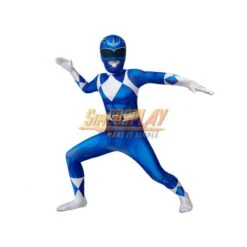 Kids Blue Ranger Cosplay Suit 3D Spandex Costume Halloween Gifts For Children -Simcosplay Outlet Store blue power rangers kids 0004 a0019220