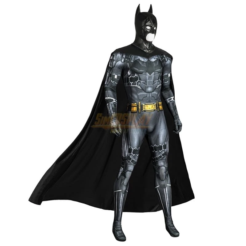 Bruce Wayne Ben Affleck Cosplay Costume Spandex HQ Printed Suit With Mask 2 Bruce Wayne Ben Affleck Cosplay Costume Spandex HQ Printed Suit With Mask - Image 2