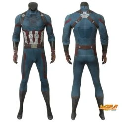 Avengers Endgame Captain America Cosplay Jumpsuit Costume Battlefield Damaged Painted
