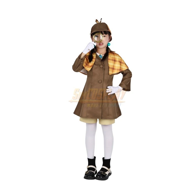 Girls Halloween Gift Detective Princess Peach Cosplay Costume 5 Girls Halloween Gift Detective Princess Peach Cosplay Costume - Image 5