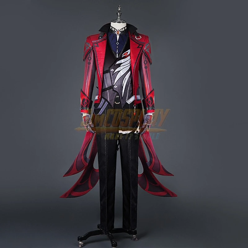 Red Dead Of Night Diluc Cosplay Costume Genshin Impact Suit 2 Red Dead Of Night Diluc Cosplay Costume Genshin Impact Suit - Image 2