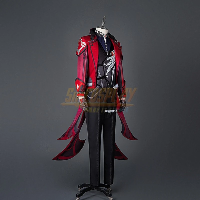Red Dead Of Night Diluc Cosplay Costume Genshin Impact Suit 4 Red Dead Of Night Diluc Cosplay Costume Genshin Impact Suit - Image 4