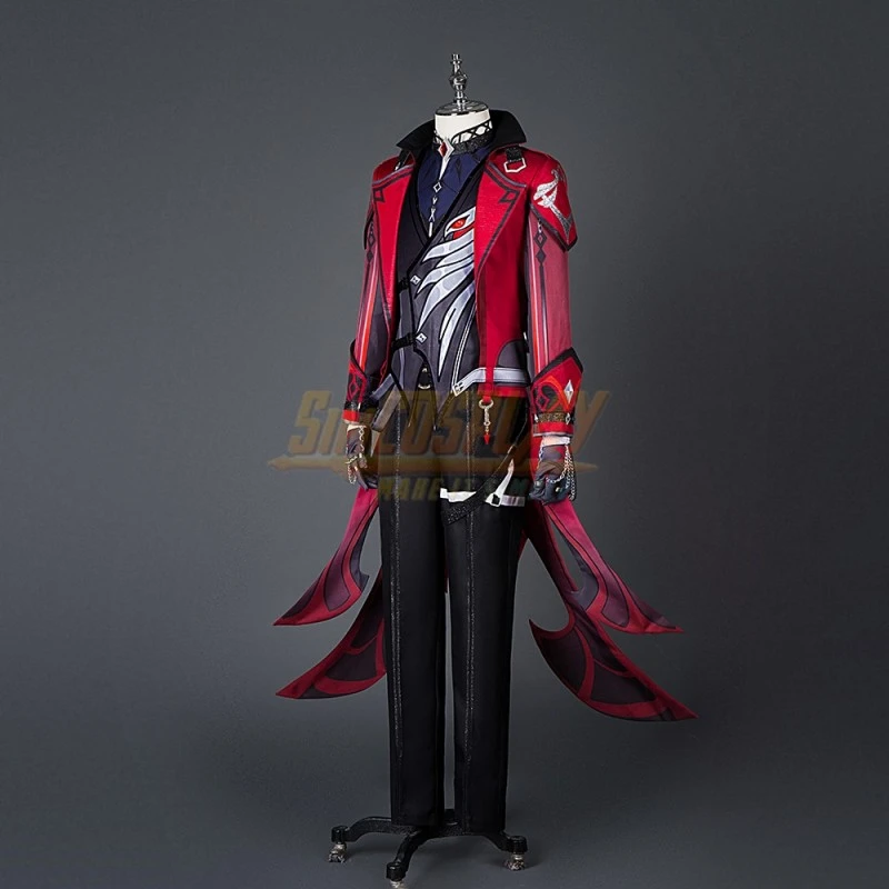 Red Dead Of Night Diluc Cosplay Costume Genshin Impact Suit 3 Red Dead Of Night Diluc Cosplay Costume Genshin Impact Suit - Image 3