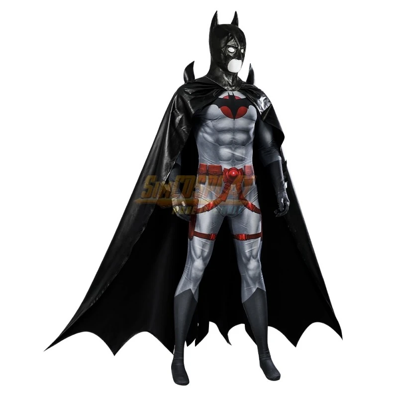 Flashpoint Batman Cosplay Costume Printed Cosplay Suit With Cowl 4 Flashpoint Batman Cosplay Costume Printed Cosplay Suit With Cowl - Image 4
