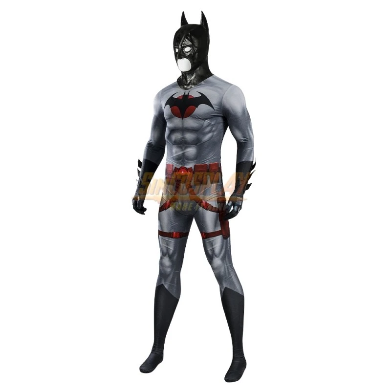 Flashpoint Batman Cosplay Costume Printed Cosplay Suit With Cowl 6 Flashpoint Batman Cosplay Costume Printed Cosplay Suit With Cowl - Image 6