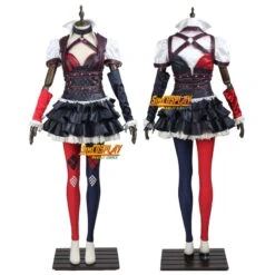 Harley Cosplay Costume Arkham Knight Black & Red Suit