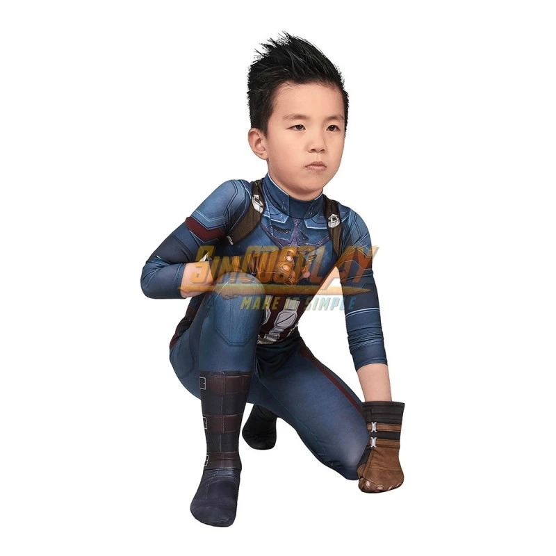 Kids Captain America Cosplay Suit Avengers Infinity War 3D Printed Version 3 Kids Captain America Cosplay Suit Avengers Infinity War 3D Printed Version - Image 3