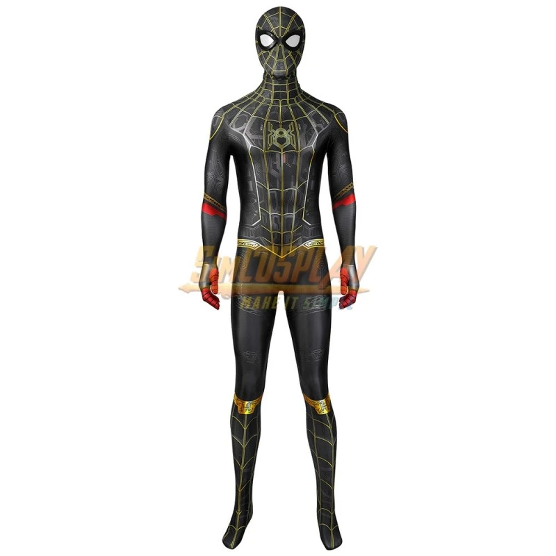 Spider-man No Way Home Cosplay Costume Black Gold Suit 5 Spider-man No Way Home Cosplay Costume Black Gold Suit - Image 5