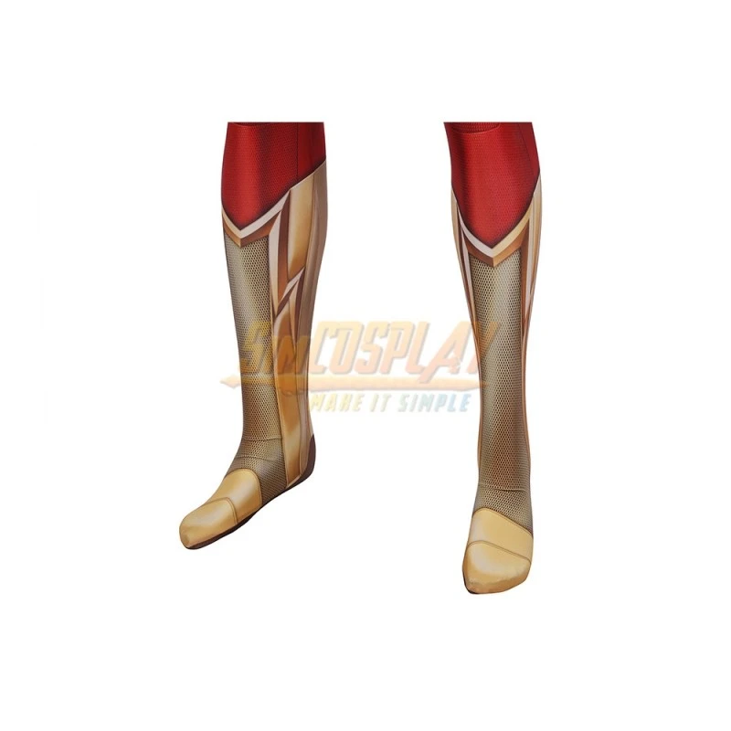 TF S8 Barry Allen Cosplay Costume Gold Boots Spandex Printed Edition 16 TF S8 Barry Allen Cosplay Costume Gold Boots Spandex Printed Edition - Image 16