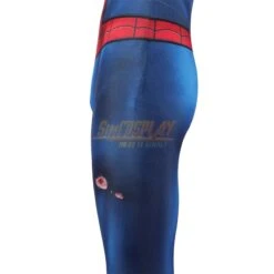 Kids Spiderman PS5 Classic Suit Cosplay Costume Damaged Printed -Simcosplay Outlet Store j21053gakid 0004 021a4315