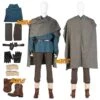 Jedi Master Obi Wan Kenobi Cosplay Costumes Tatooine Blue Disguise