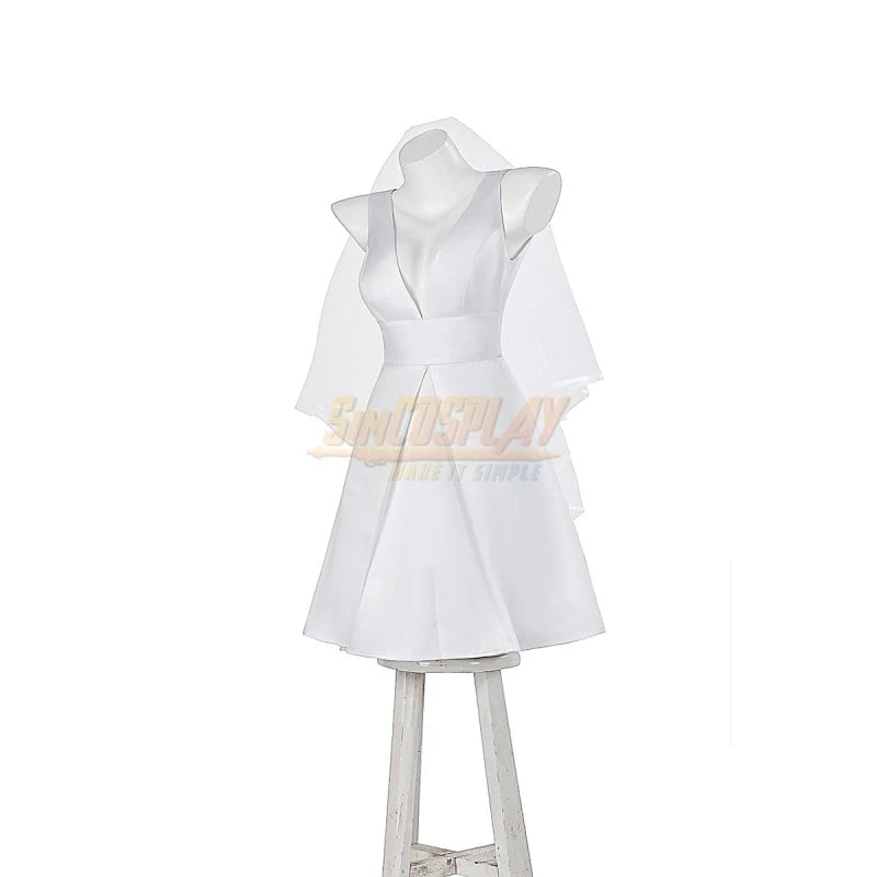2024 Harley Cosplay Costume White Wedding Dress Edition 5 2024 Harley Cosplay Costume White Wedding Dress Edition - Image 5