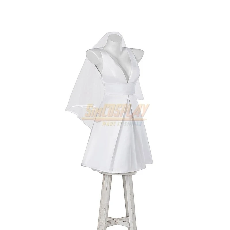 2024 Harley Cosplay Costume White Wedding Dress Edition 3 2024 Harley Cosplay Costume White Wedding Dress Edition - Image 3
