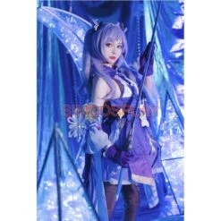 Genshin Impact Keqing Costume Classic Skin Full Set Cosplay Suit -Simcosplay Outlet Store keqingcosers 0006 dsc00101