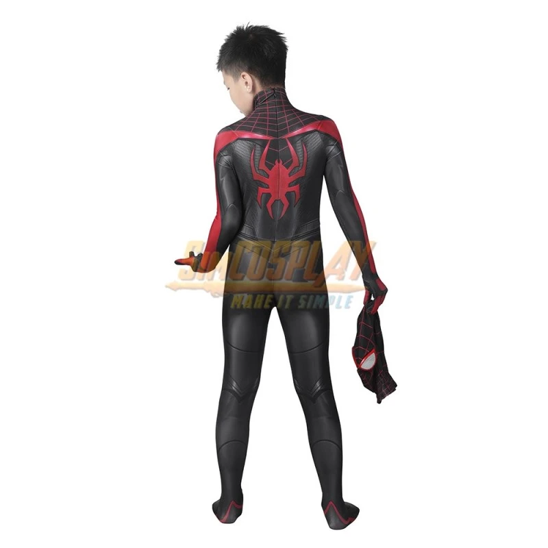 Kids Miles Morales Cosplay Costume Spiderman PS5 Edition - Image 2