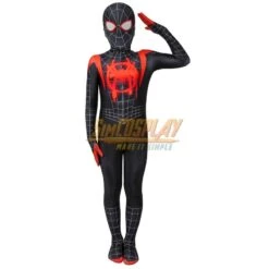 Kids Miles Morales Cosplay Costume Into The Spider Verse Black Spider Suit -Simcosplay Outlet Store kids miles morales cosplay costumes 4