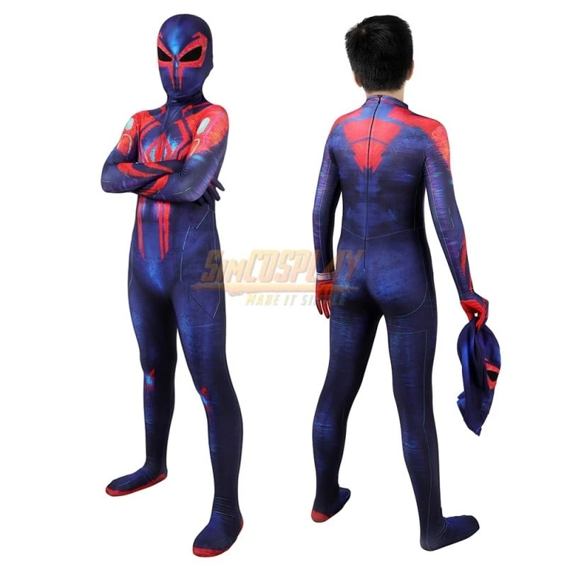 Kids Spider-Man 2099 Miguel O'Hara Cosplay Costume 1 Kids Spider-Man 2099 Miguel O'Hara Cosplay Costume
