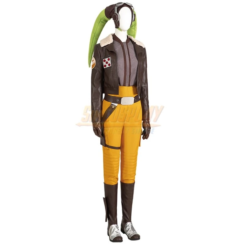 Star Wars Hera Syndulla Cosplay Costume Brown Leather Jacket Version 5 Star Wars Hera Syndulla Cosplay Costume Brown Leather Jacket Version - Image 5