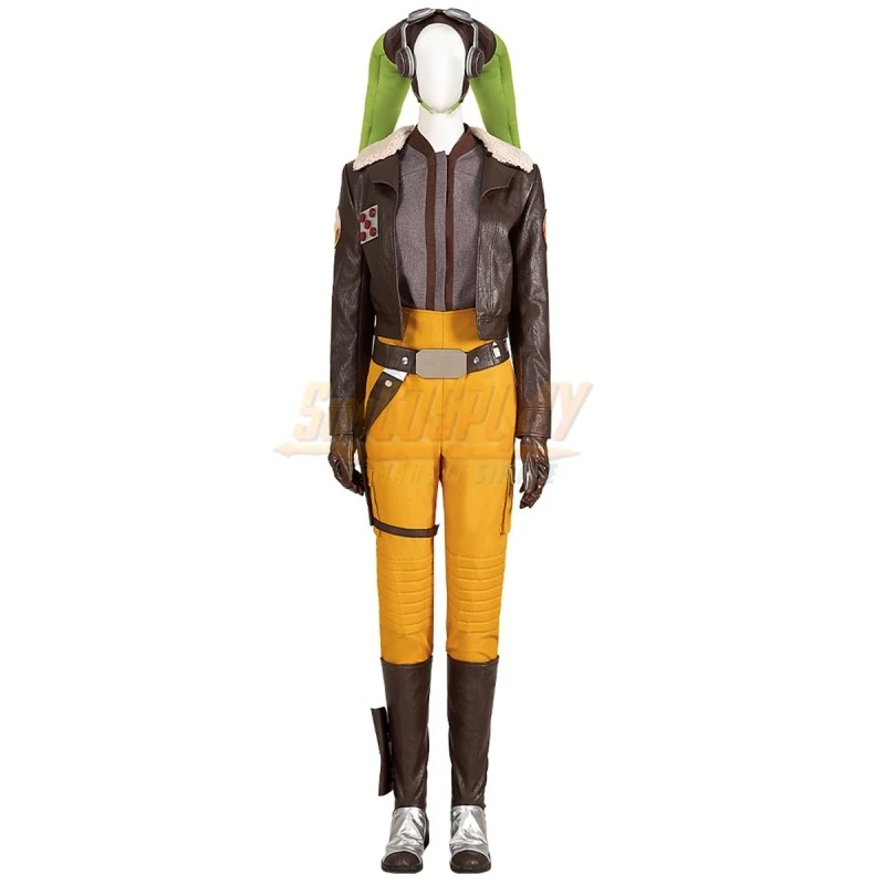 Star Wars Hera Syndulla Cosplay Costume Brown Leather Jacket Version 3 Star Wars Hera Syndulla Cosplay Costume Brown Leather Jacket Version - Image 3