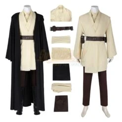 Qui-Gon Jinn Cosplay Costume Star Wars The Phantom Menace Robe
