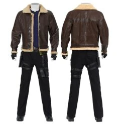 RE4 Remake Leon Kennedy Leather Cosplay Costume V2