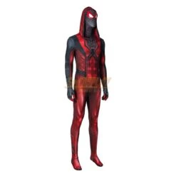 Red Hooded Miles Morales Spiderman Cosplay Suit -Simcosplay Outlet Store red hooded miles morales spiderman cosplay suit1