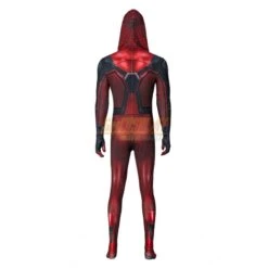 Red Hooded Miles Morales Spiderman Cosplay Suit -Simcosplay Outlet Store red hooded miles morales spiderman cosplay suit1 2