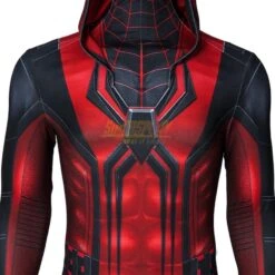 Red Hooded Miles Morales Spiderman Cosplay Suit -Simcosplay Outlet Store red hooded miles morales spiderman cosplay suitwfp09411