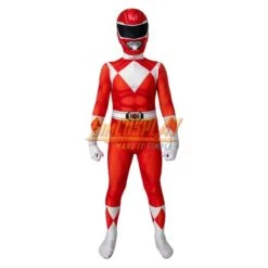 Kids Red Ranger Cosplay Suit 3D Spandex Costume Christmas Gifts For Children -Simcosplay Outlet Store red power rangers kids 0008 a0019190