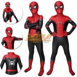Kids Spider-man Cosplay Suit Far From Home Black And Red Costume Edition