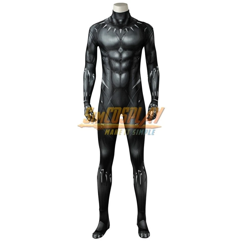Black Panther Cosplay Costume T'challa Classic Printed Black Suits Sac3981 3 Black Panther Cosplay Costume T'challa Classic Printed Black Suits Sac3981 - Image 3
