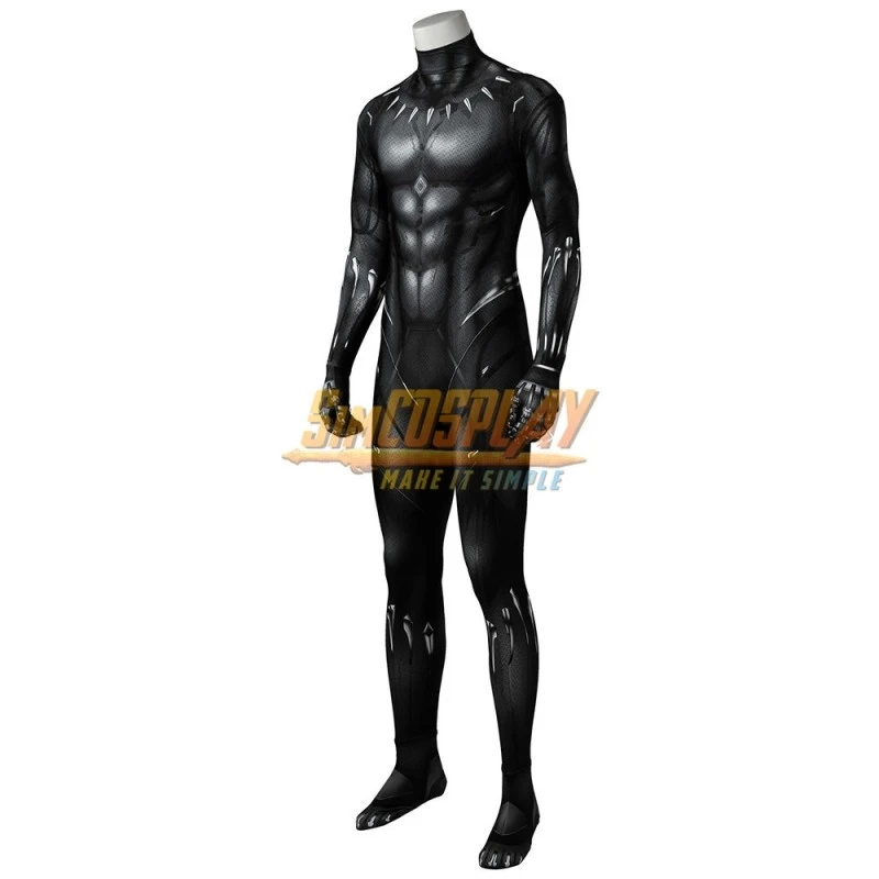 Black Panther Cosplay Costume T'challa Classic Printed Black Suits Sac3981 2 Black Panther Cosplay Costume T'challa Classic Printed Black Suits Sac3981 - Image 2