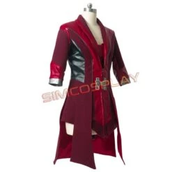 Scarlet Witch Cosplay Costume Red Leather Robe Avengers Age Of Ultron Costumes -Simcosplay Outlet Store scarlet witch cosplay costume red leather short robe 2