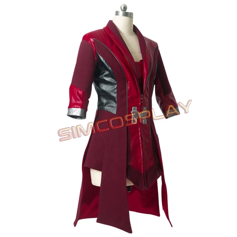 Scarlet Witch Cosplay Costume Red Leather Robe Avengers Age Of Ultron Costumes - Image 4