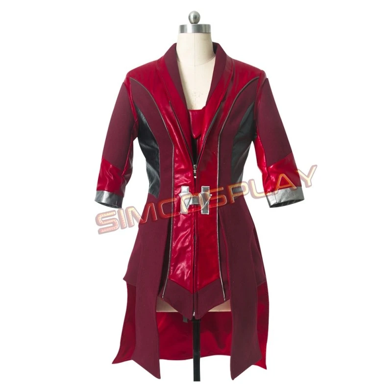 Scarlet Witch Cosplay Costume Red Leather Robe Avengers Age Of Ultron Costumes