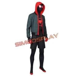 Spider Man Into The Spider Verse Cosplay Costumes Miles Morales Suit Top Level -Simcosplay Outlet Store sim20190254a3