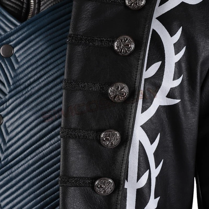 Devil May Cry 5 Vergil Cosplay Costumes Black Trench Coat Top Level 18 Devil May Cry 5 Vergil Cosplay Costumes Black Trench Coat Top Level - Image 18