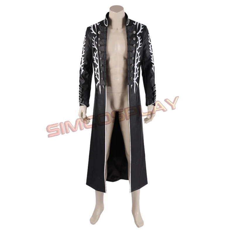 Devil May Cry 5 Vergil Cosplay Costumes Black Trench Coat Top Level 12 Devil May Cry 5 Vergil Cosplay Costumes Black Trench Coat Top Level - Image 12