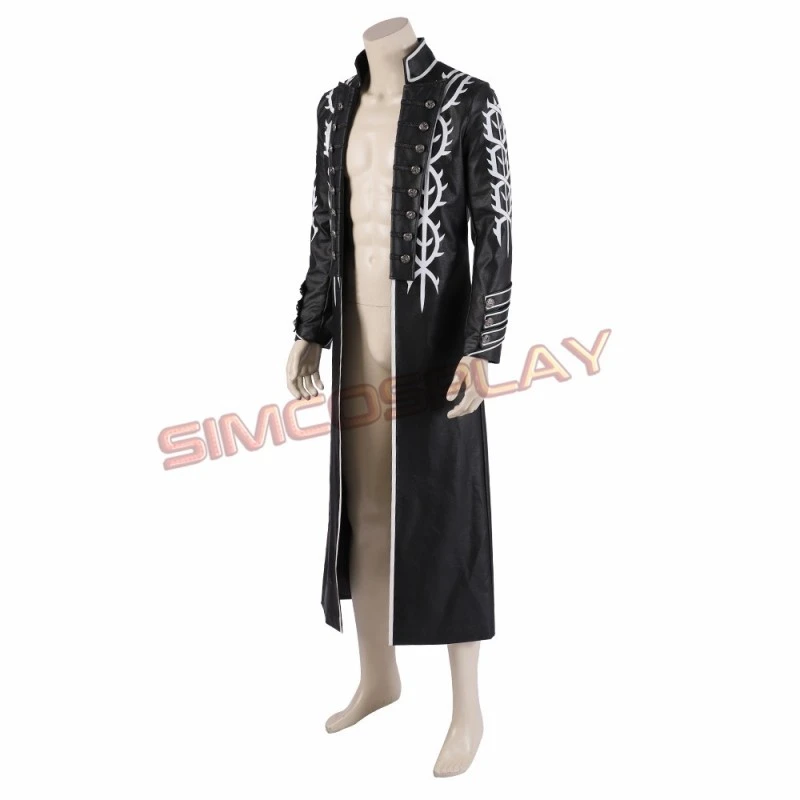 Devil May Cry 5 Vergil Cosplay Costumes Black Trench Coat Top Level 15 Devil May Cry 5 Vergil Cosplay Costumes Black Trench Coat Top Level - Image 15