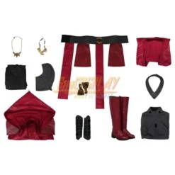 Star Wars Nightsister Merrin Cosplay Costume Red Hooded Robe Set -Simcosplay Outlet Store star wars nightsister merrin cosplay costume red hooded robe set 1