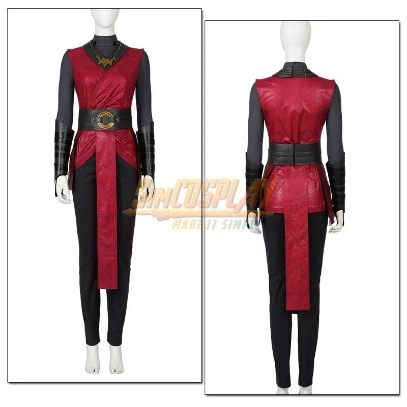 Star Wars Nightsister Merrin Cosplay Costume Red Hooded Robe Set - Image 2