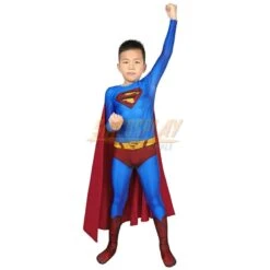 Kids Super Hero Clark Cosplay Suit Crisis On Infinite Earths Blue Kids Costume -Simcosplay Outlet Store superman cosplay suit for kids 5