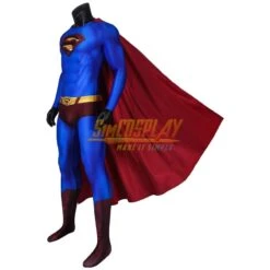 Super Hero Costume Infinite Earths Clark's Blue Cosplay Suit With Cloak -Simcosplay Outlet Store superman costume crisis on infinite earths 3