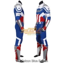 The Falcon Cosplay Costume The Falcon And The Winter Soldier Dress Up Suit Top Level -Simcosplay Outlet Store the falcon blue edition 3