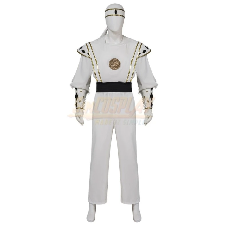 Tommy Oliver White Ninja Ranger Cosplay Costume Top Level 9 Tommy Oliver White Ninja Ranger Cosplay Costume Top Level - Image 9
